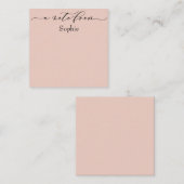 Carte De Correspondance Élégant "A Note From" en rose pâle (Devant / Derrière)