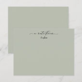 Carte De Correspondance Élégant "A Note From", Simple en Sage Green (Devant / Derrière)