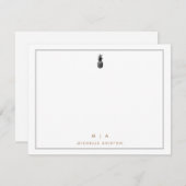 Carte De Correspondance Élégant ananas moderne Monogramme classique person (Devant / Derrière)