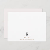 Carte De Correspondance Élégant ananas moderne Monogramme classique person (Devant / Derrière)