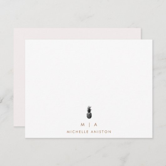 Carte De Correspondance Élégant ananas moderne Monogramme classique person (Devant / Derrière)