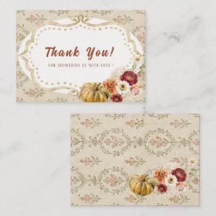 Carte De Correspondance Élégant aquarelle automne une petite citrouille do