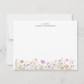 Carte De Correspondance Elégant aquarelle Fleur sauvage Floral (Devant)