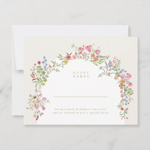 Carte De Correspondance élégant arceau floral pour la douche de bébé et la