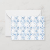 Carte De Correspondance Elégant Baby shower de fleurs bleu aquarelle (Dos)