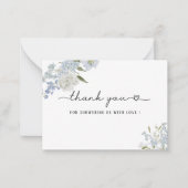 Carte De Correspondance Elégant Baby shower Fleur sauvage bleu aquarelle (Devant)