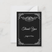 Carte De Correspondance Elegant black and white Gothic  wedding (Devant)