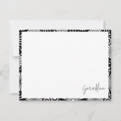 Carte De Correspondance Elegant Black White Geometric Starburst Name (Devant)