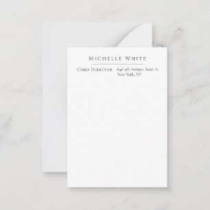 Carte De Correspondance Élégant Blanc Moderne Professionnel Simple
