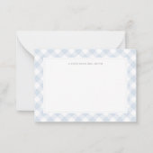 Carte De Correspondance Elégant bleu En vichy Plaid Enseignant (Devant)