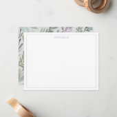 Carte De Correspondance Elégant bleu vert Motif d'aquarelle (Devant/Arrière en situation)