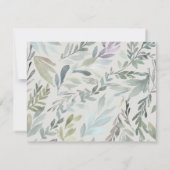 Carte De Correspondance Elégant bleu vert Motif d'aquarelle (Dos)