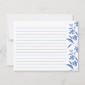 Carte De Correspondance Elegant Blue & White Recipe Cards (Dos)