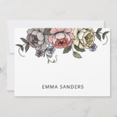 Carte De Correspondance Élégant Boho Botanical Florals Personnalisé (Devant)