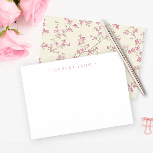 Carte De Correspondance Elégant Boho Fleur sauvage papier à lettres person