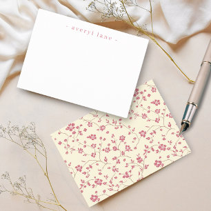 Carte De Correspondance Elégant Boho Fleur sauvage papier à lettres person