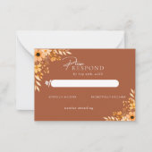 Carte De Correspondance Elegant boho Floral Hand-Drawn  Wedding RSVP (Devant)