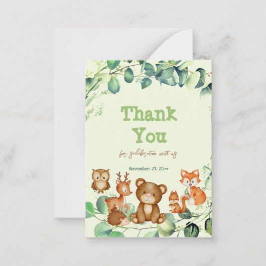 Carte De Correspondance Elégant Bois Animaux Végétation Eucalyptus (Devant)