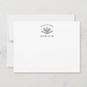 Carte De Correspondance Elegant Book Club Name Floral (Devant)