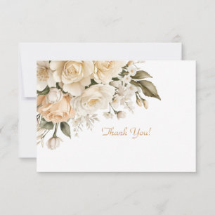 Carte De Correspondance Élégant Bouquet floral beige