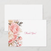 Carte De Correspondance Élégant bouquet floral rose (Devant / Derrière)