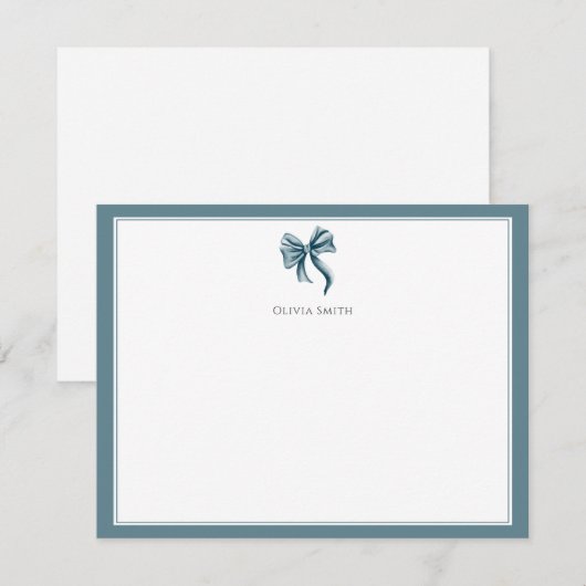 Carte De Correspondance Elegant Bow Coquette Personalized (Devant / Derrière)