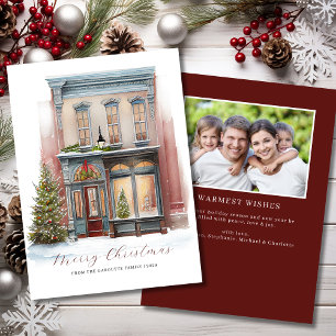 Carte De Correspondance Elégant budget aquarelle photo Joyeux Noël