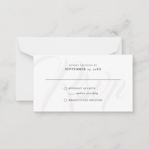 Carte De Correspondance Élégant BUDGET Rustique script de brosse RSVP Mari