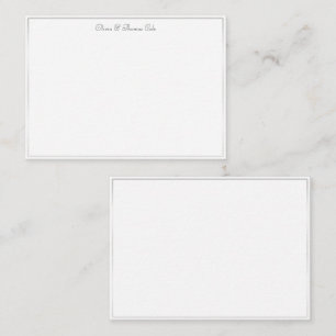 Carte De Correspondance Elégant cadre blanc simple Mariage or Couple