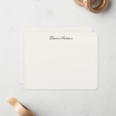 Carte De Correspondance Elegant Calligraphy Luxury Ivory Personalized Flat (Devant/Arrière en situation)