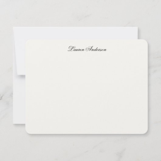 Carte De Correspondance Elegant Calligraphy Luxury Ivory Personalized Flat (Devant)