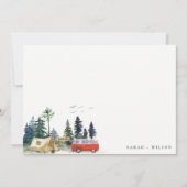 Carte De Correspondance Élégant Camping Aquarelle Pine Mariage (Devant)