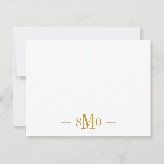 Carte De Correspondance Élégant Chic Gold Monogramme 3 Initiales (Devant)