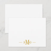 Carte De Correspondance Élégant Chic Gold Monogramme 3 Initiales (Devant / Derrière)