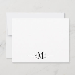 Carte De Correspondance Élégant Chic Minimal Monogramme 3 Initiales