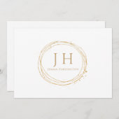 Carte De Correspondance Élégant Chic Minimal Or Moderne Monogramme (Devant / Derrière)