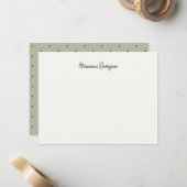 Carte De Correspondance Élégant Chic Monogrammé (Devant/Arrière en situation)