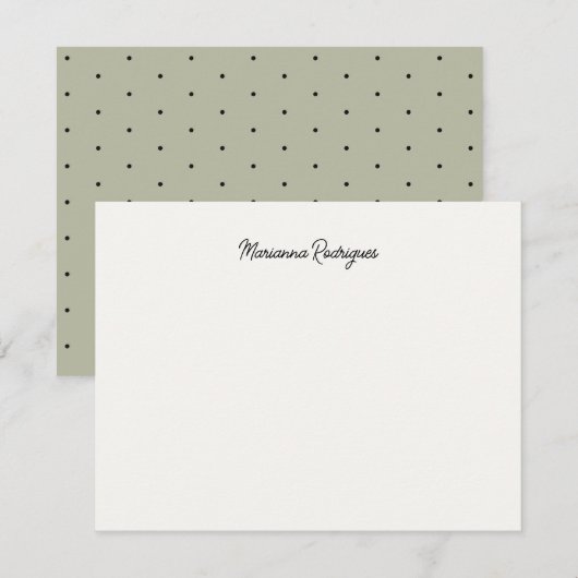 Carte De Correspondance Élégant Chic Monogrammé (Devant / Derrière)