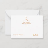 Carte De Correspondance Élégant Chic Professional Gold Monogramme (Devant)