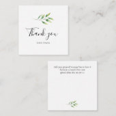 Carte De Correspondance Elégant chic romantique "Merci" blanc botanique (Devant / Derrière)