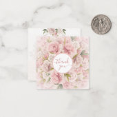 Carte De Correspondance élégant chic romantique merci rose floral (Devant/Arrière en situation)
