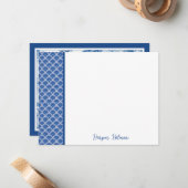 Carte De Correspondance Élégant Clamcocoque bleu polyvalent Toile plat (Devant/Arrière en situation)