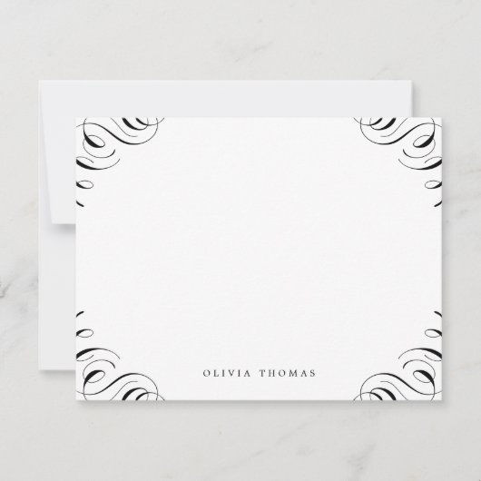 Carte De Correspondance Élégant classique fleurir personnalisé Papeterie (Devant)