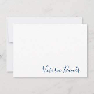 Carte De Correspondance Élégant Cobalt bleu signature personnalisée Script