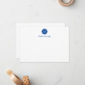Carte De Correspondance Élégant Cobalt Blue Script Monogramme professionne (Devant/Arrière en situation)
