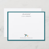 Carte De Correspondance Élégant colibri personnalisé (Devant / Derrière)