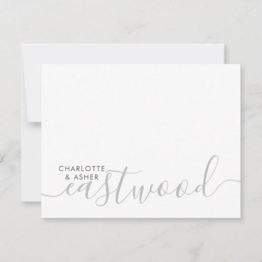 Carte De Correspondance Elegant Couple Name Script Monogram (Devant)