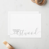 Carte De Correspondance Elegant Couple Name Script Monogram (Devant/Arrière en situation)