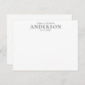 Carte De Correspondance Elegant Couple Nouveau Nom Mariage Papier à lettre (Devant / Derrière)