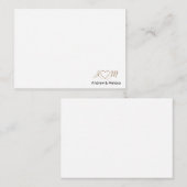 Carte De Correspondance Élégant Couples Script Monogramme Coeur Or Noir (Devant / Derrière)